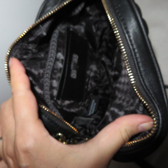 Karl Lagerfeld Paris Quilted Heart Kosette Leather Crossbody Bag Black - Picture 14 of 17